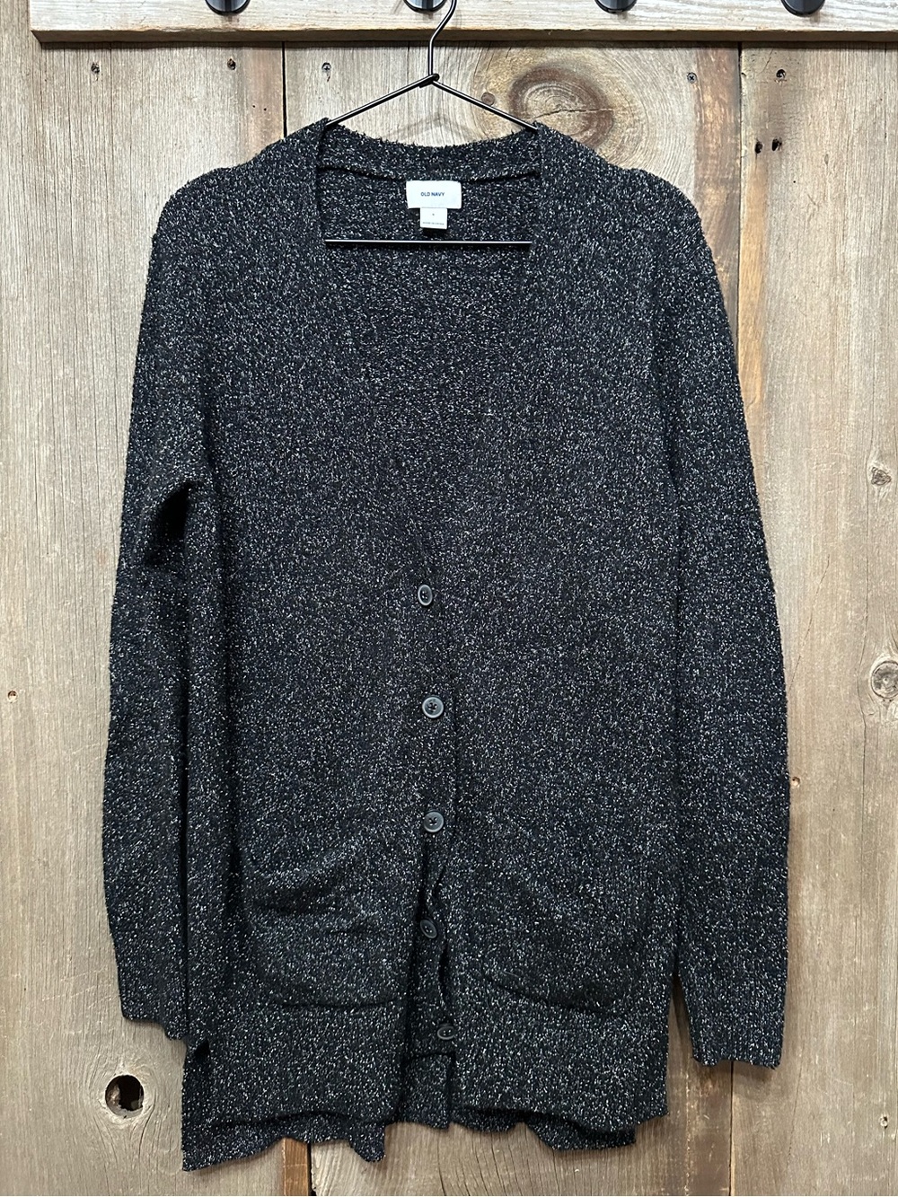 2018 Old Navy Boucle Boyfriend Cardigan Sweater in Black Size Small Women’s